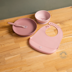 Mealtime Dinner Set for Children Silicone 4 Pieces with Suction Cup - Pink [DE]