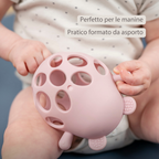 Silicone Rattle with Ball Bear - 11 cm - Powder Pink [IT]