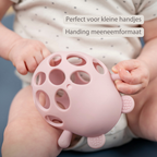 Silicone Rattle with Ball Bear - 11 cm - Powder Pink [NL]