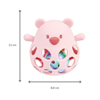 Silicone Rattle with Ball Bear - 11 cm - Powder Pink [EN]