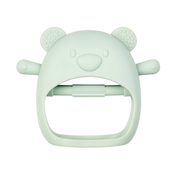 Silikon Handschuh-Beißring Bär - Silikon Beißring - 8 cm - Grün