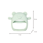 Silicone Teether Glove Bear - 8 cm - Green [DE]