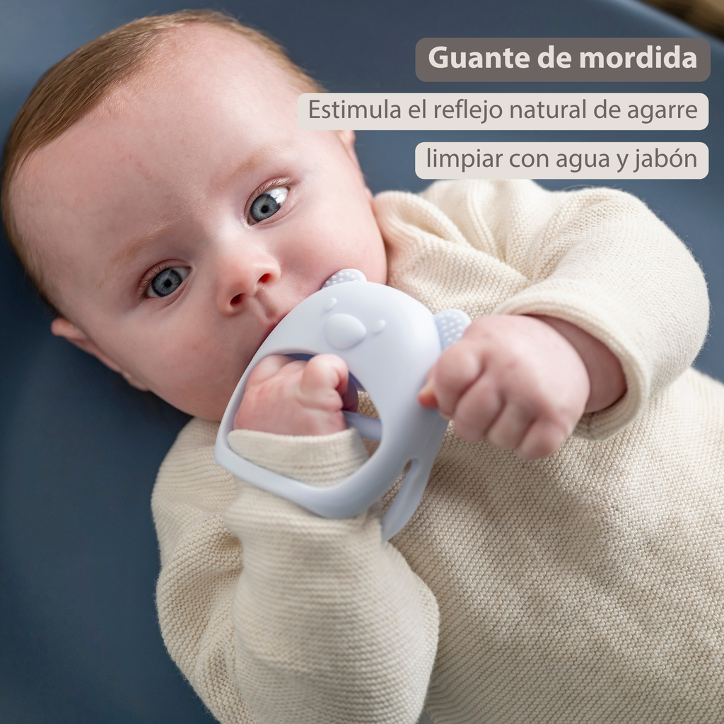 Silicone Teether Glove Bear - 8 cm - Blue [ES]