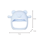Silicone Teether Glove Bear - 8 cm - Blue [FR]