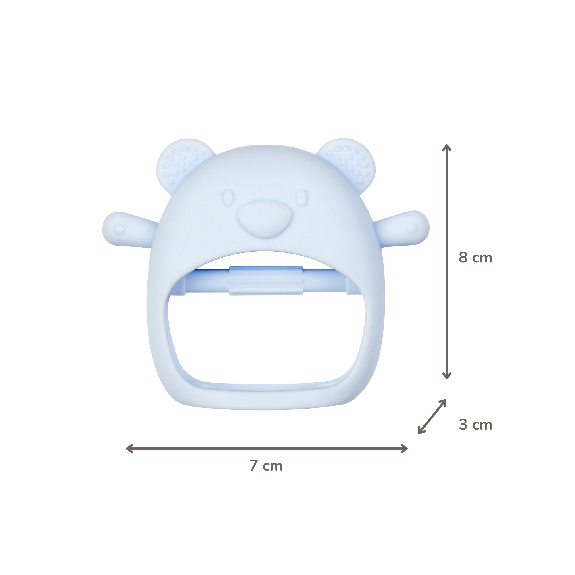 Silicone Teether Glove Bear - 8 cm - Blue [FR]