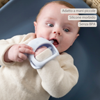Silicone Teether Glove Bear - 8 cm - Blue [IT]