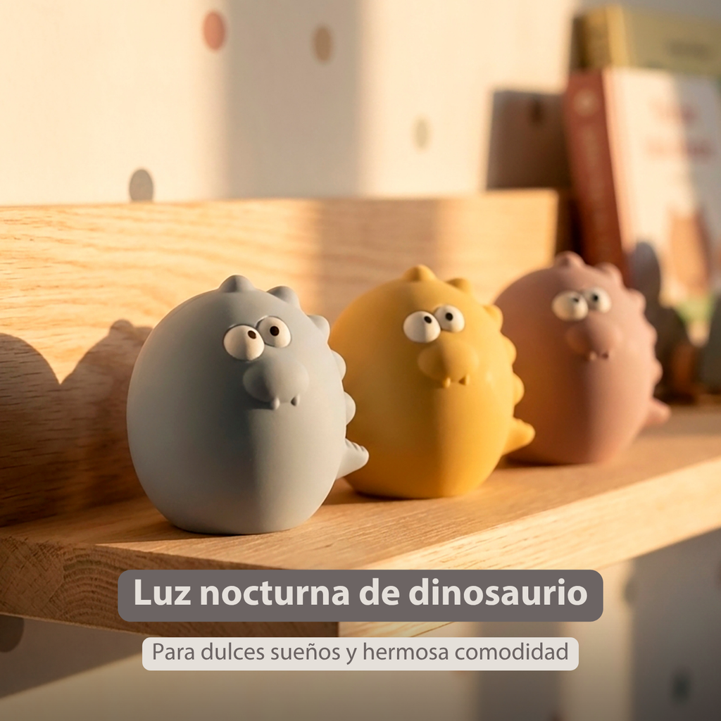 Baby Night Light Dino - 12 cm - Baby Gift - Pink [ES]