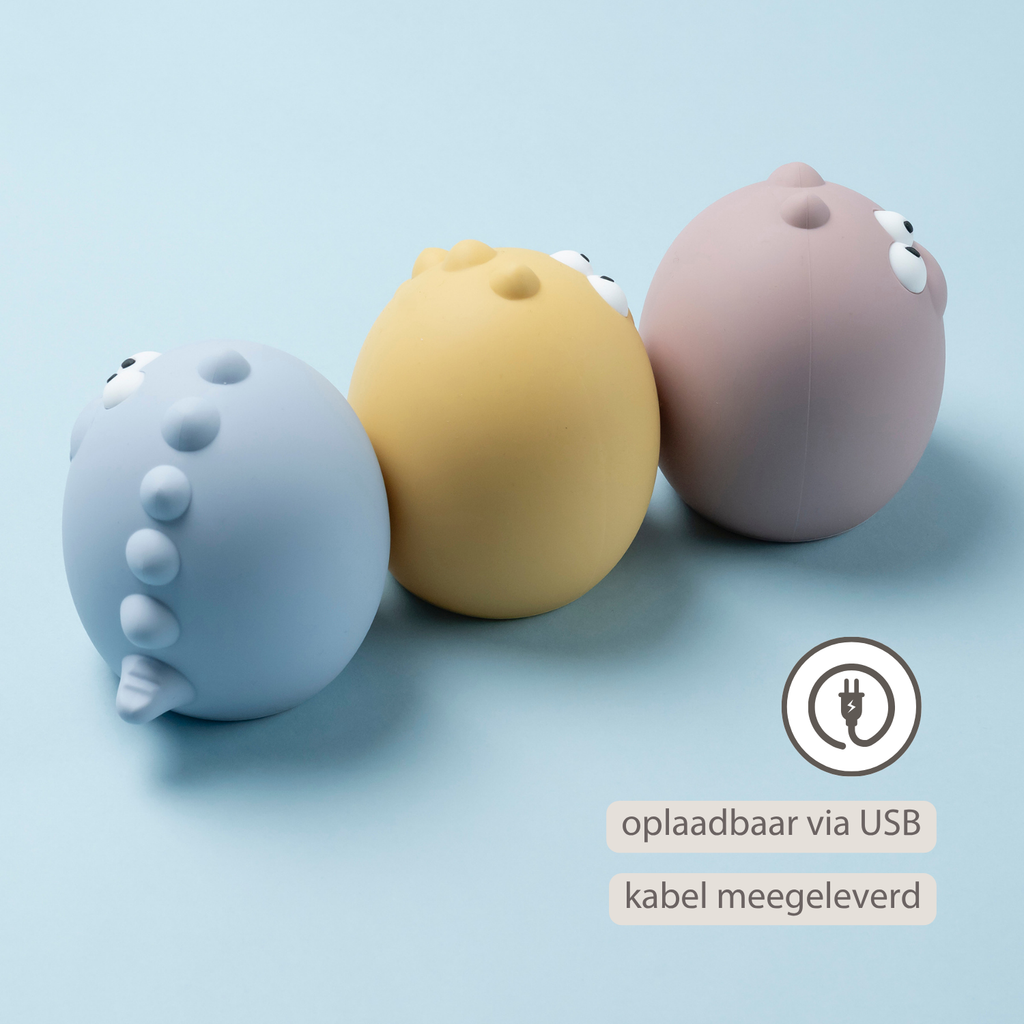 Baby Night Light Dino - 12 cm - Baby Gift - Blue [NL]