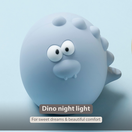 Baby Night Light Dino - 12 cm - Baby Gift - Blue [EN]