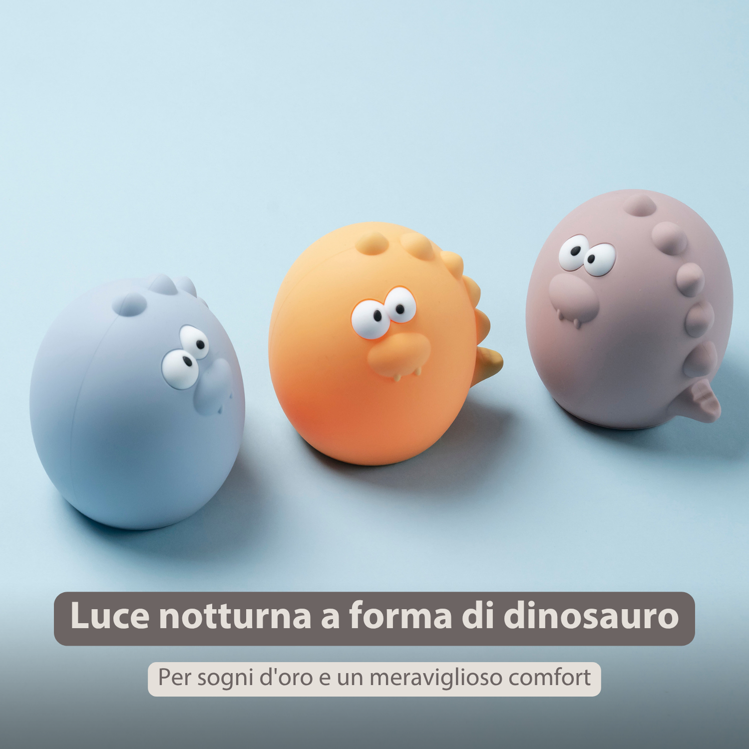 Baby Night Light Dino - 12 cm - Baby Gift - Yellow [IT]