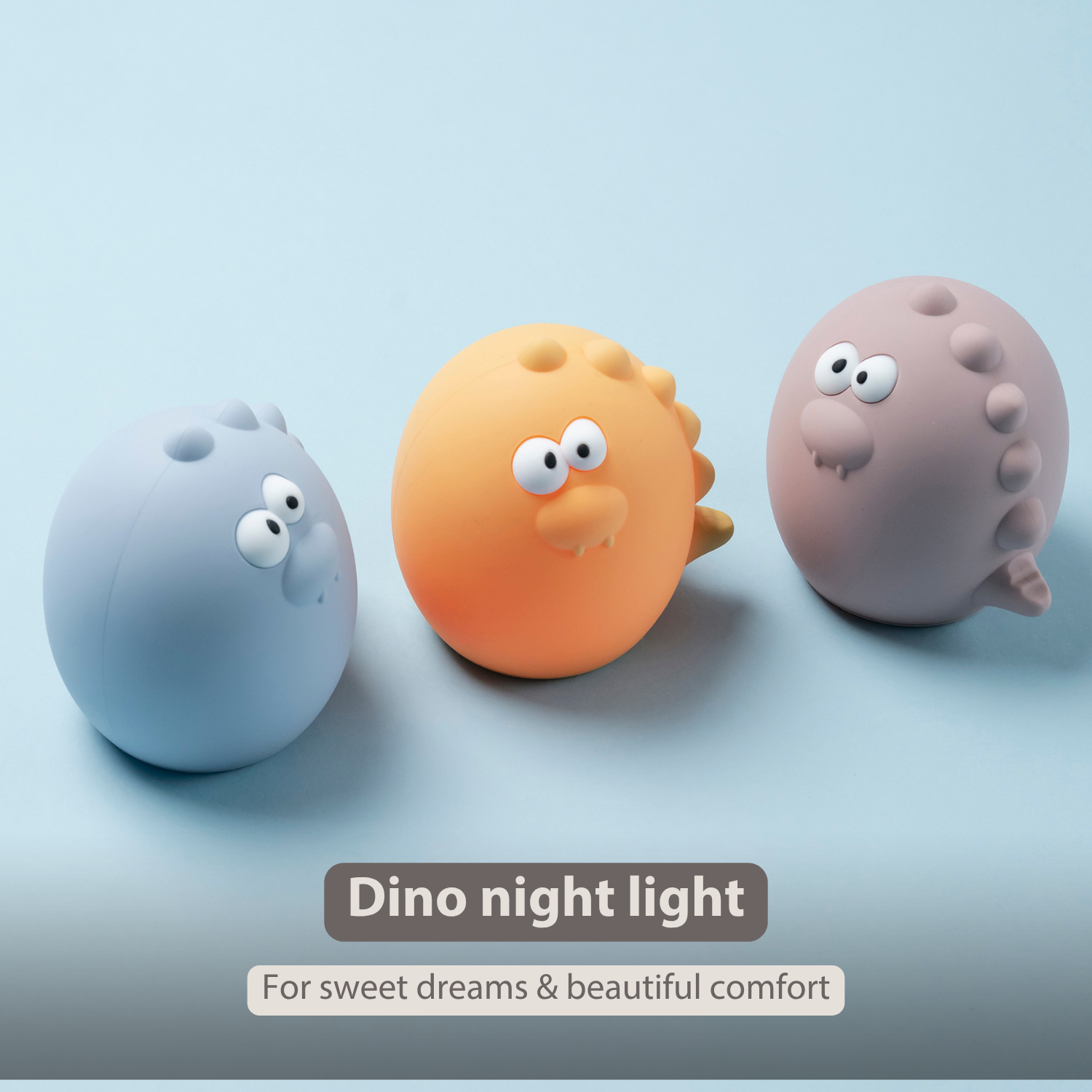 Baby Night Light Dino - 12 cm - Baby Gift - Yellow [EN]