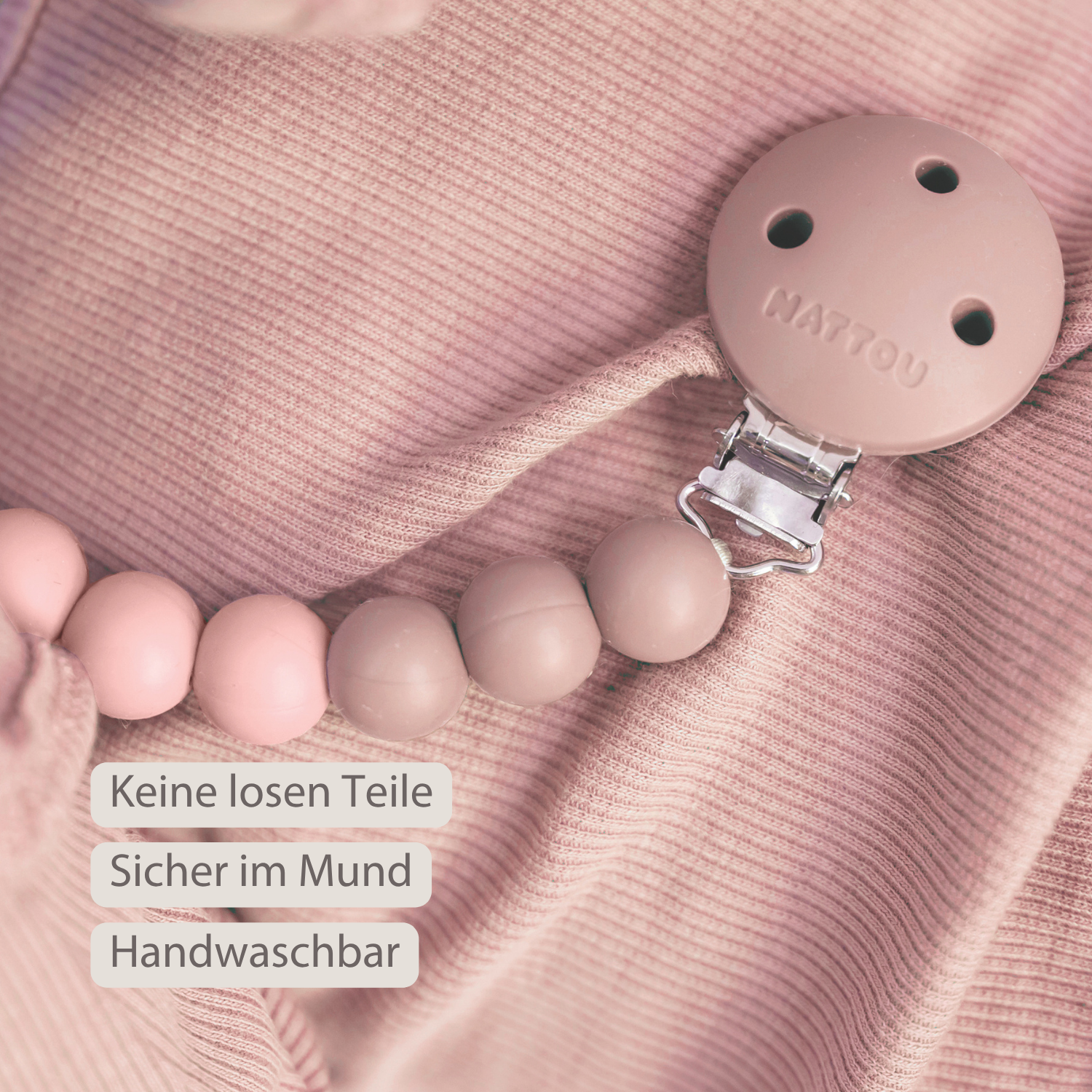 Silicone Pacifier Chain - 21 cm - Gradient Pink [DE]