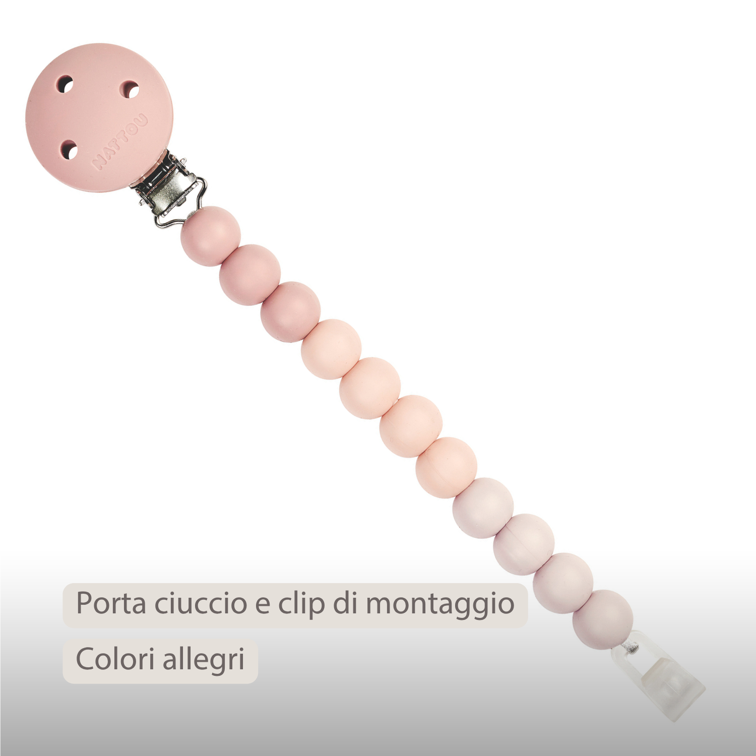 Silicone Pacifier Chain - 21 cm - Gradient Pink [IT]