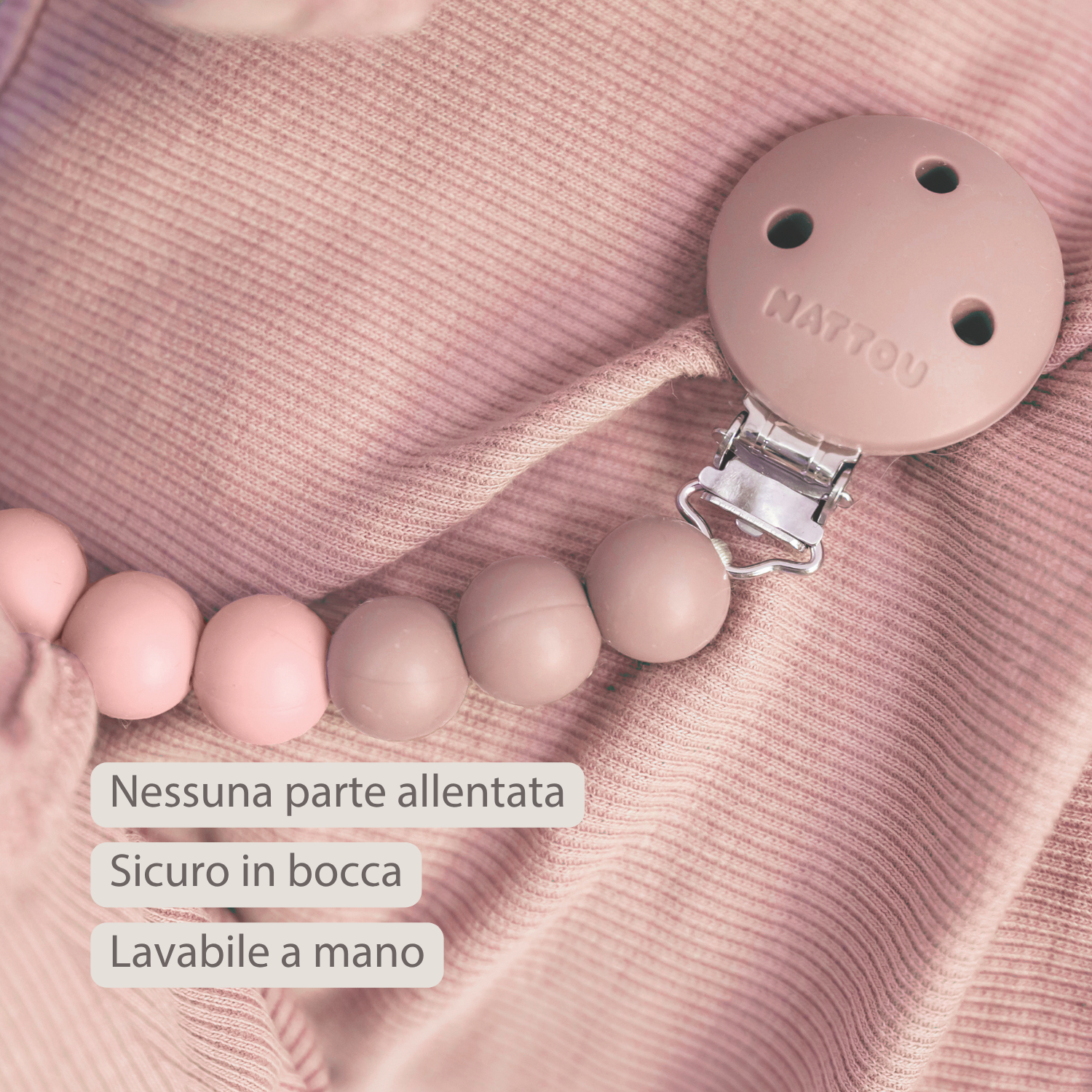 Silicone Pacifier Chain - 21 cm - Gradient Pink [IT]