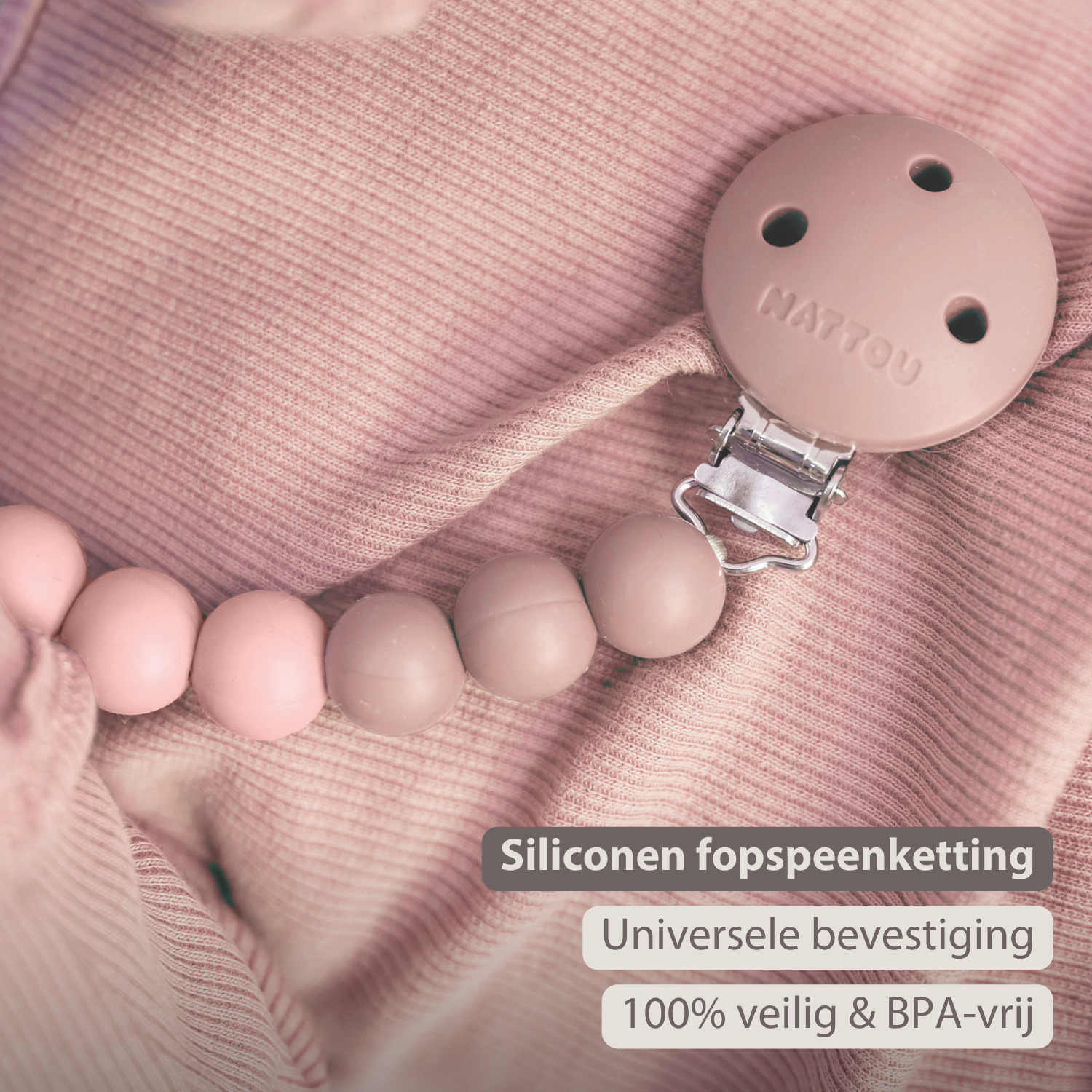 Silicone Pacifier Chain - 21 cm - Gradient Pink [NL]