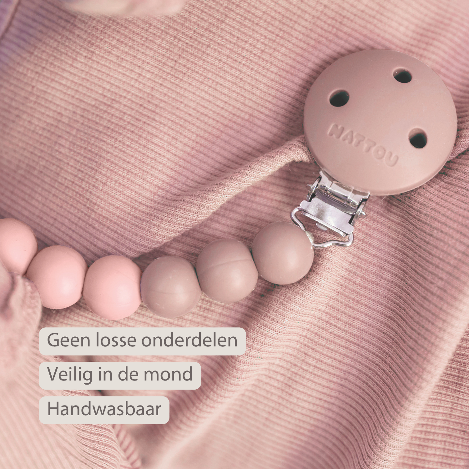 Silicone Pacifier Chain - 21 cm - Gradient Pink [NL]