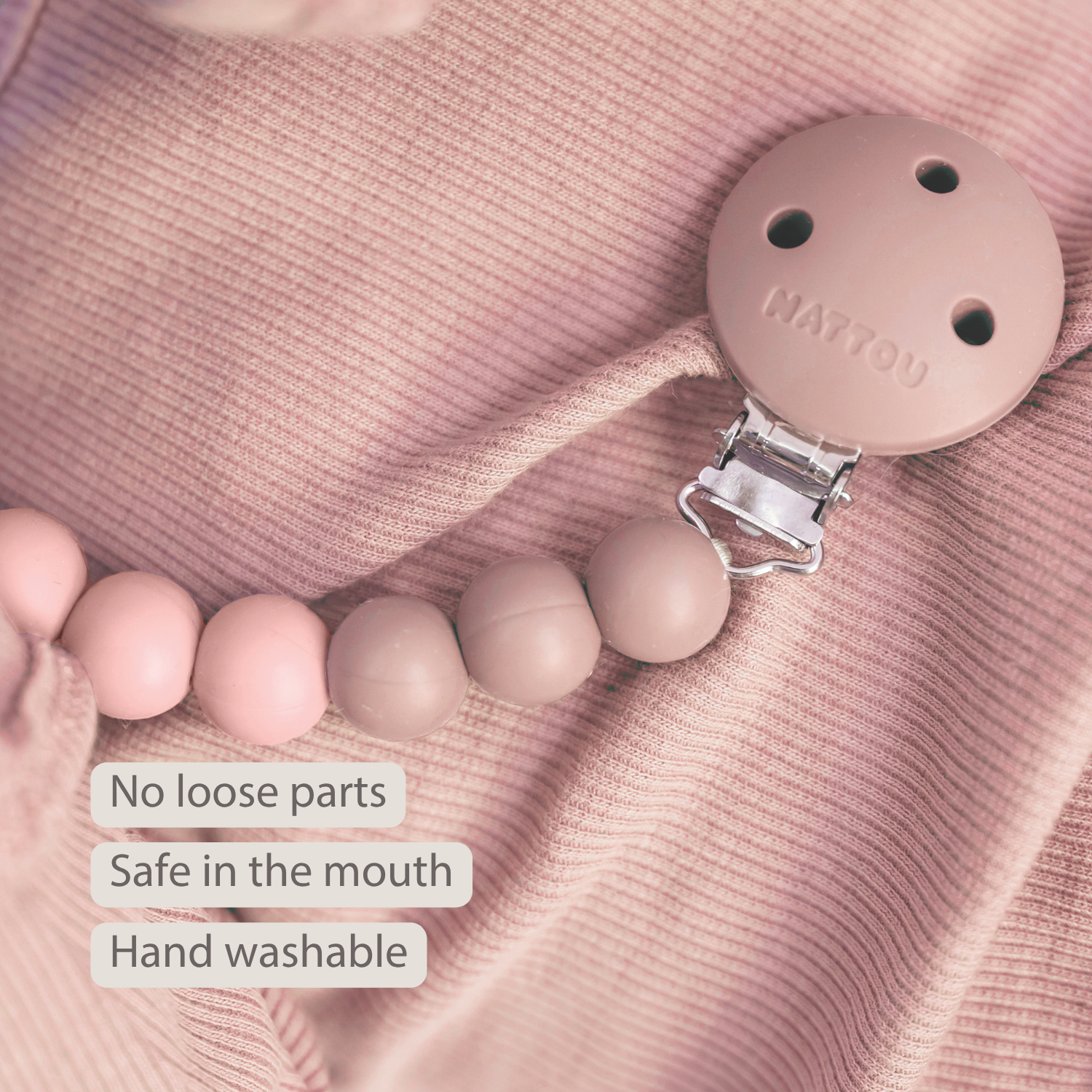 Silicone Pacifier Chain - 21 cm - Gradient Pink [EN]