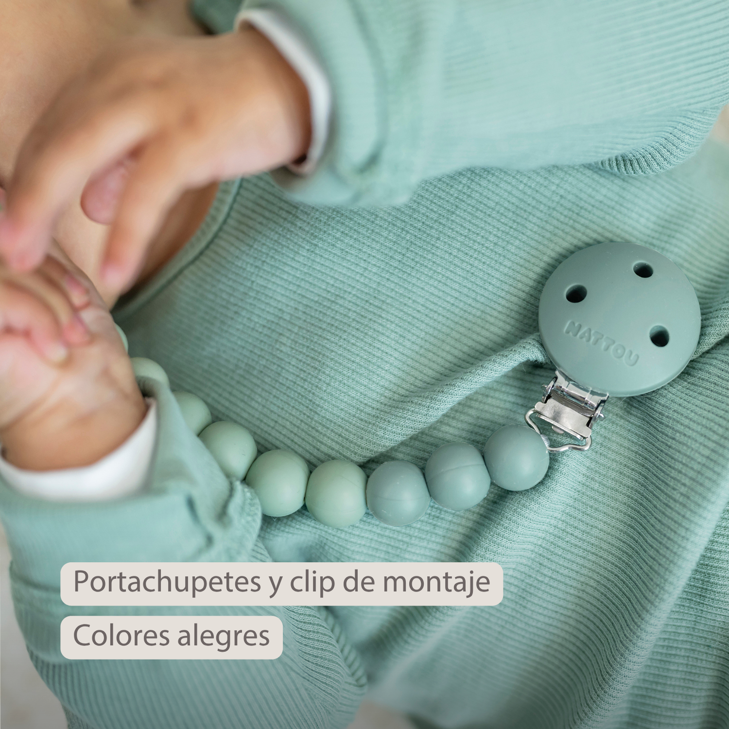 Silicone Pacifier Chain - 21 cm - Gradient Green [ES]