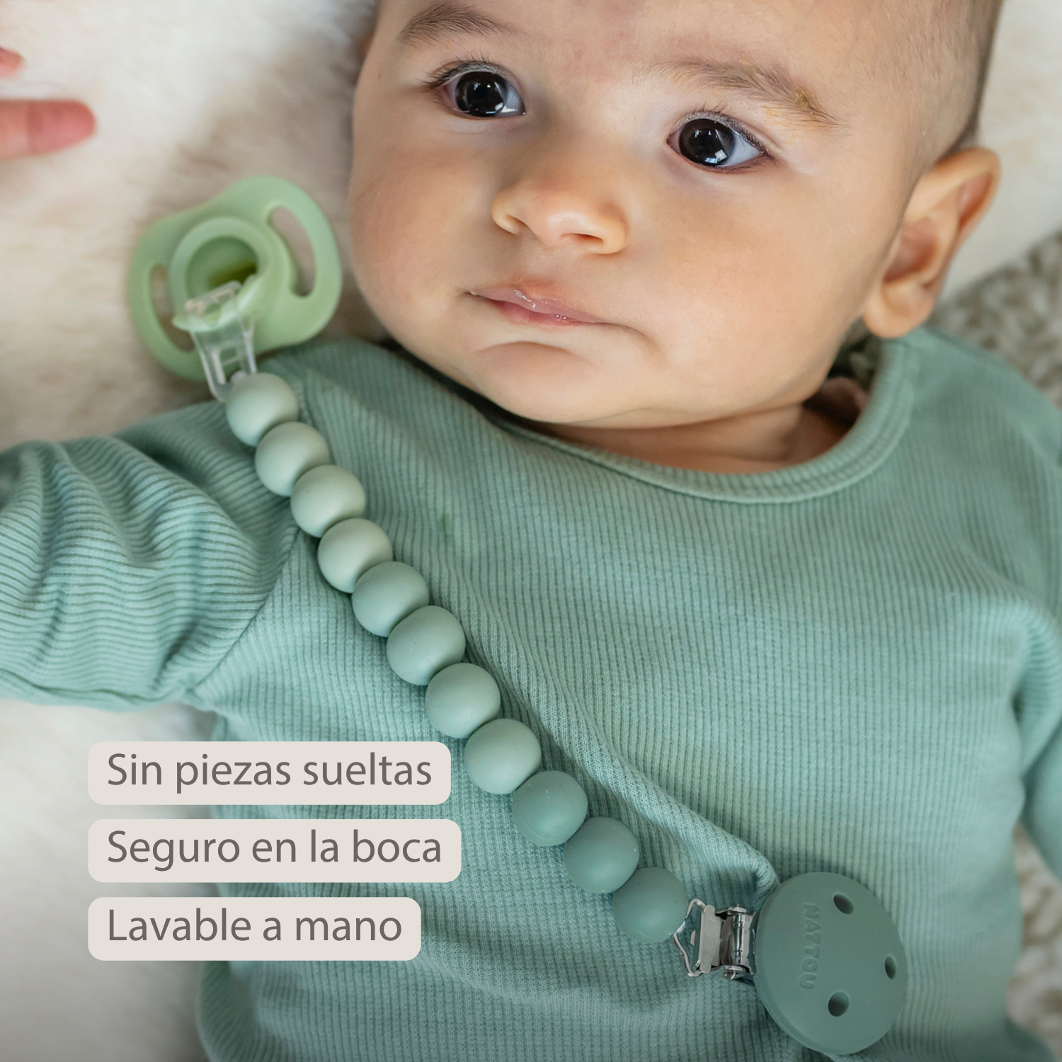 Silicone Pacifier Chain - 21 cm - Gradient Green [ES]