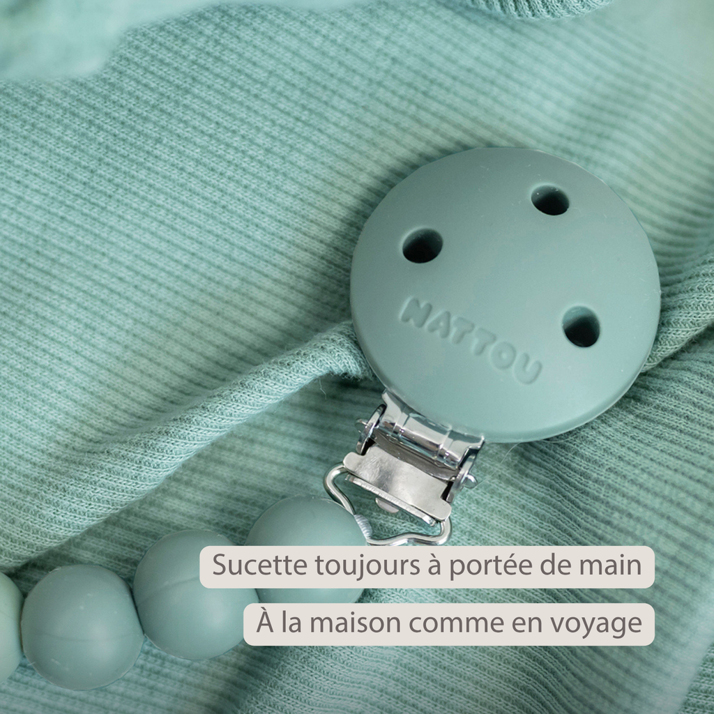 Silicone Pacifier Chain - 21 cm - Gradient Green [FR]