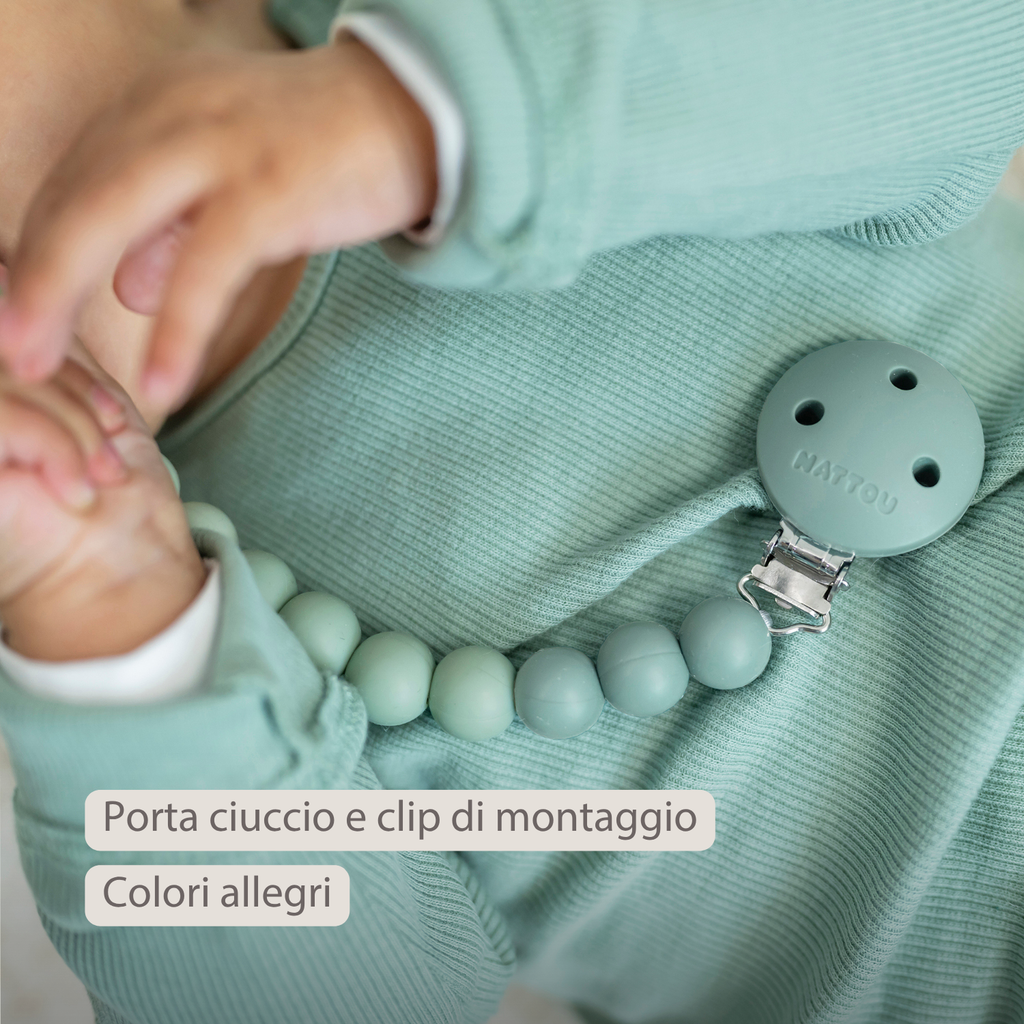 Silicone Pacifier Chain - 21 cm - Gradient Green [IT]
