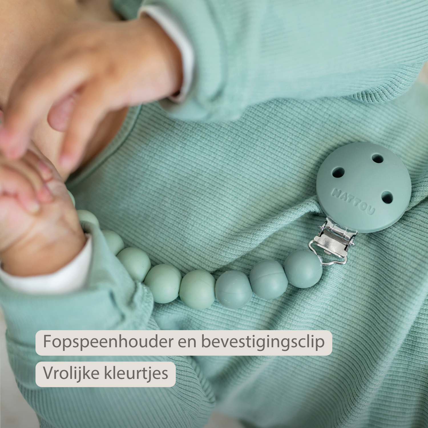 Silicone Pacifier Chain - 21 cm - Gradient Green [NL]