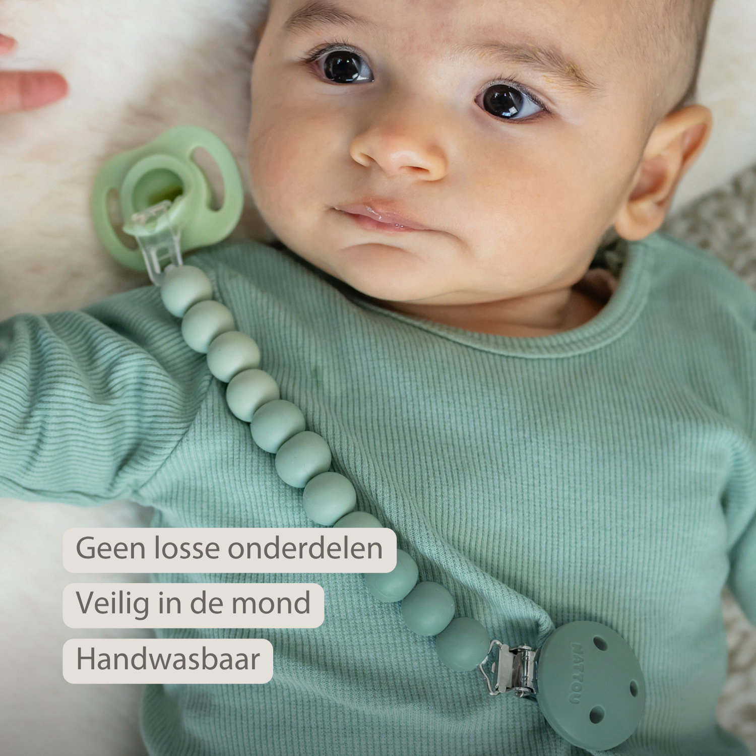 Silicone Pacifier Chain - 21 cm - Gradient Green [NL]