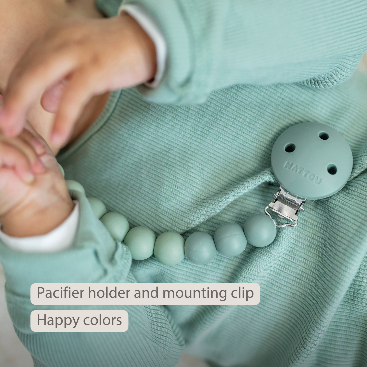 Silicone Pacifier Chain - 21 cm - Gradient Green [EN]