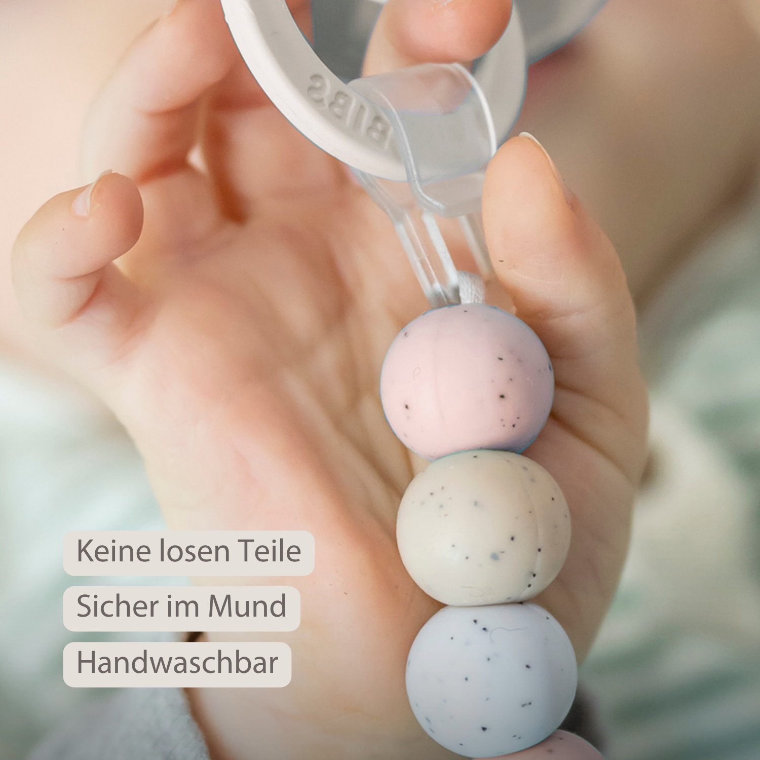 Silicone Pacifier Chain - 21 cm - Multi Pink [DE]