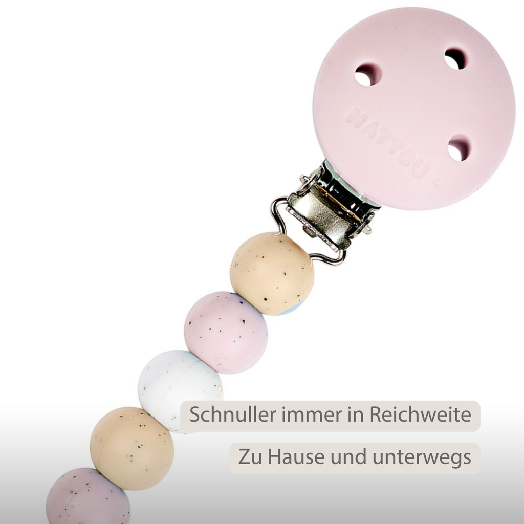 Silicone Pacifier Chain - 21 cm - Multi Pink [DE]
