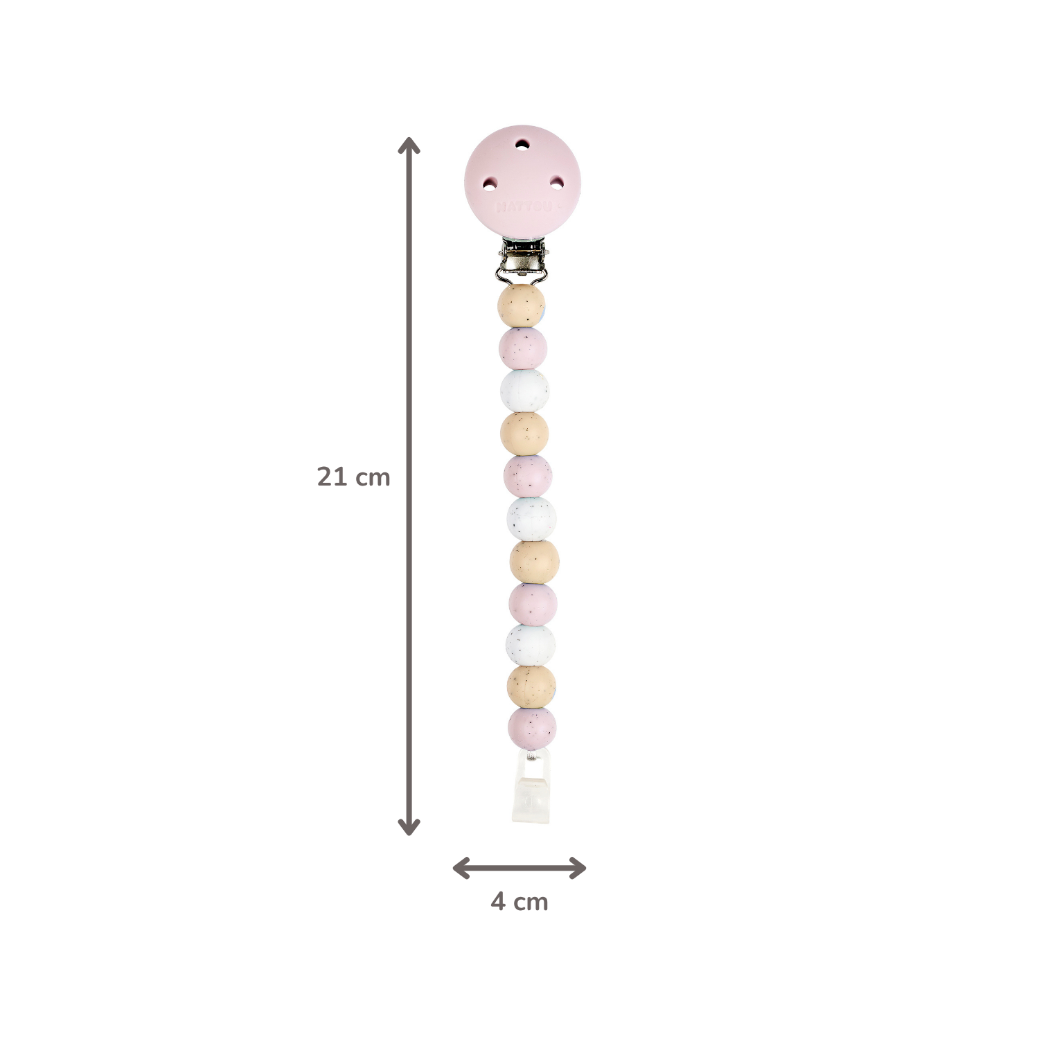 Silicone Pacifier Chain - 21 cm - Multi Pink [DE]