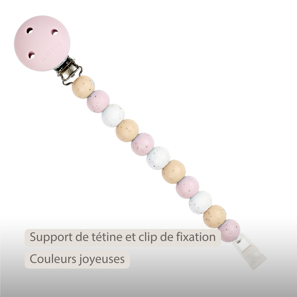 Silicone Pacifier Chain - 21 cm - Multi Pink [FR]
