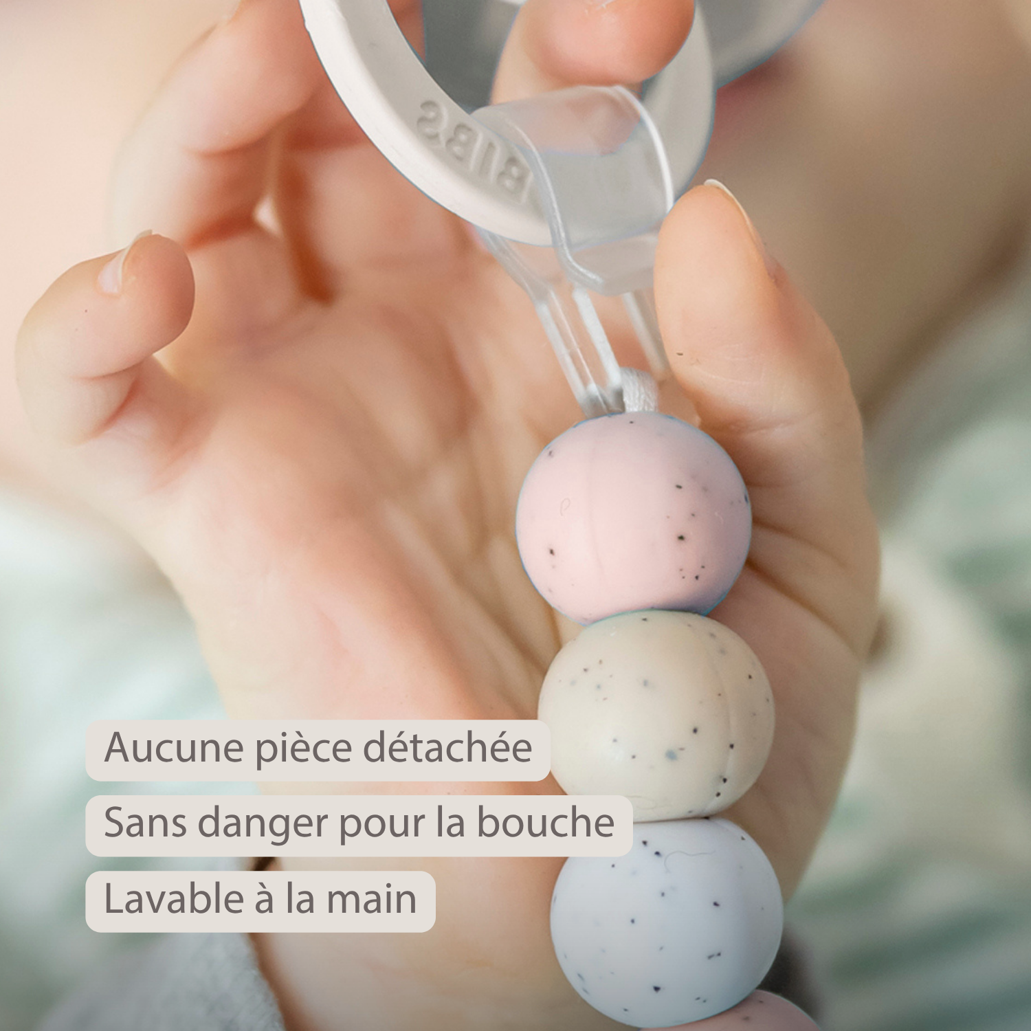 Silicone Pacifier Chain - 21 cm - Multi Pink [FR]