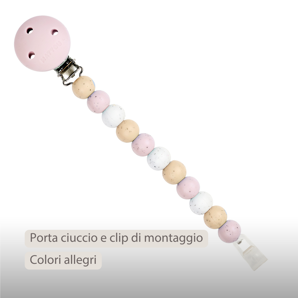Silicone Pacifier Chain - 21 cm - Multi Pink [IT]
