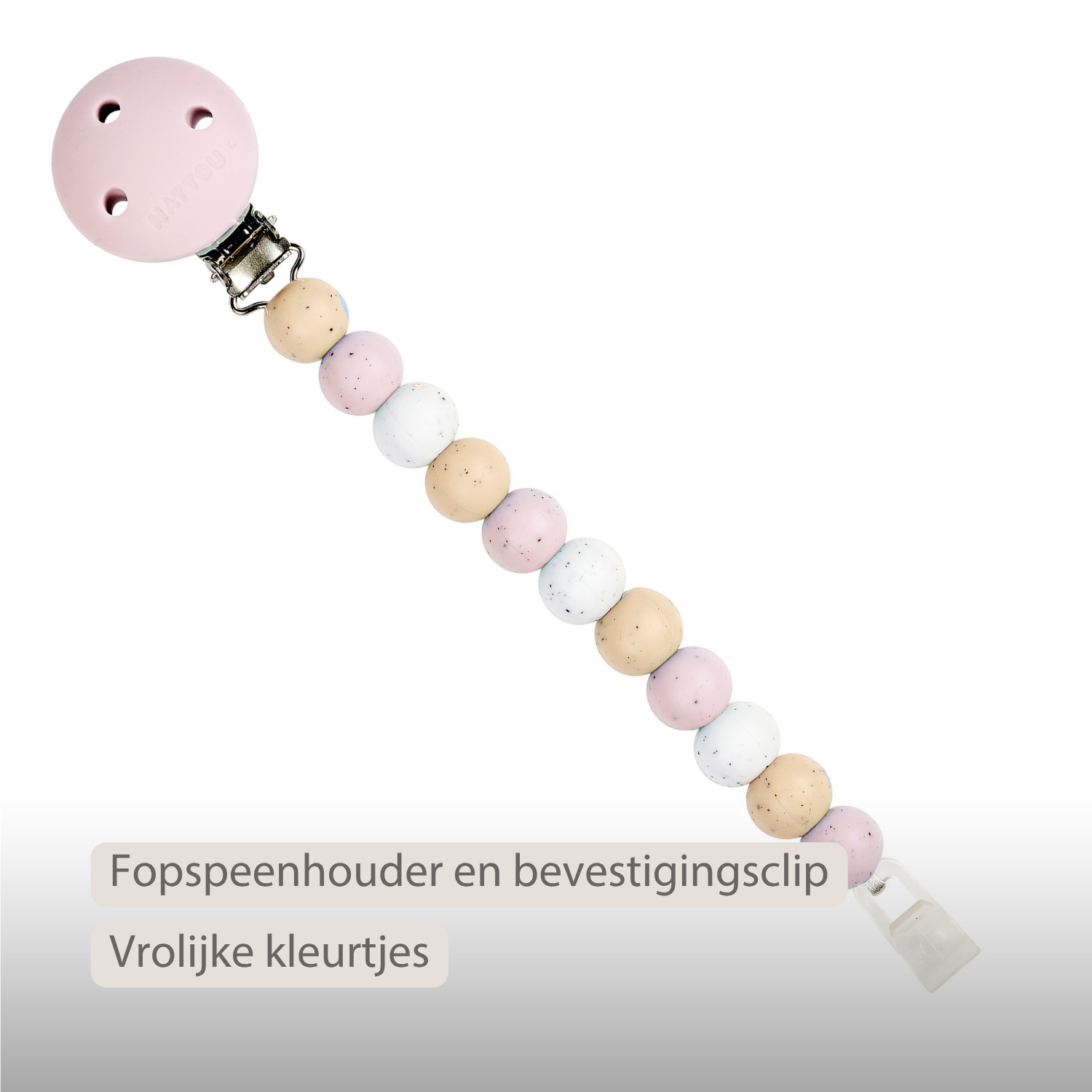 Silicone Pacifier Chain - 21 cm - Multi Pink [NL]