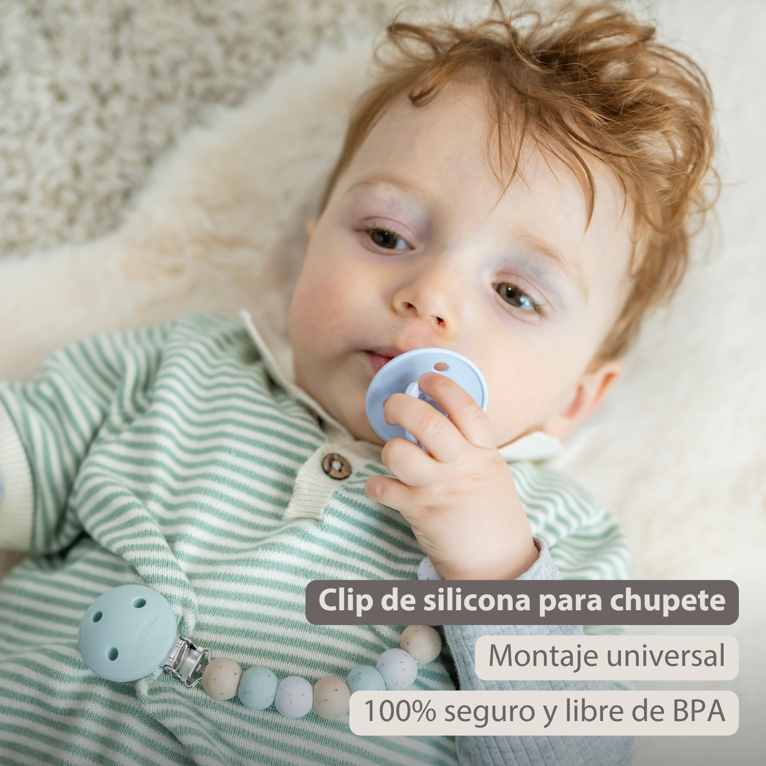 Silicone Pacifier Chain - 21 cm - Multi Green [ES]
