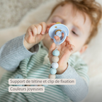 Silicone Pacifier Chain - 21 cm - Multi Green [FR]