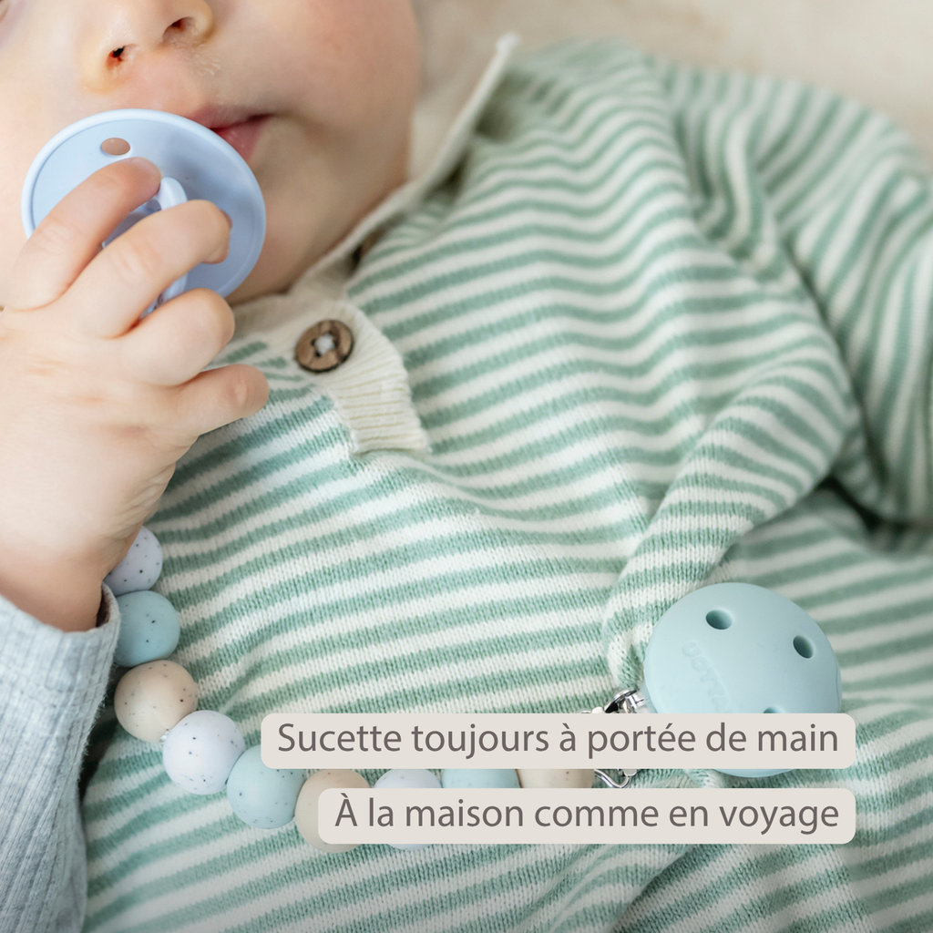 Silicone Pacifier Chain - 21 cm - Multi Green [FR]