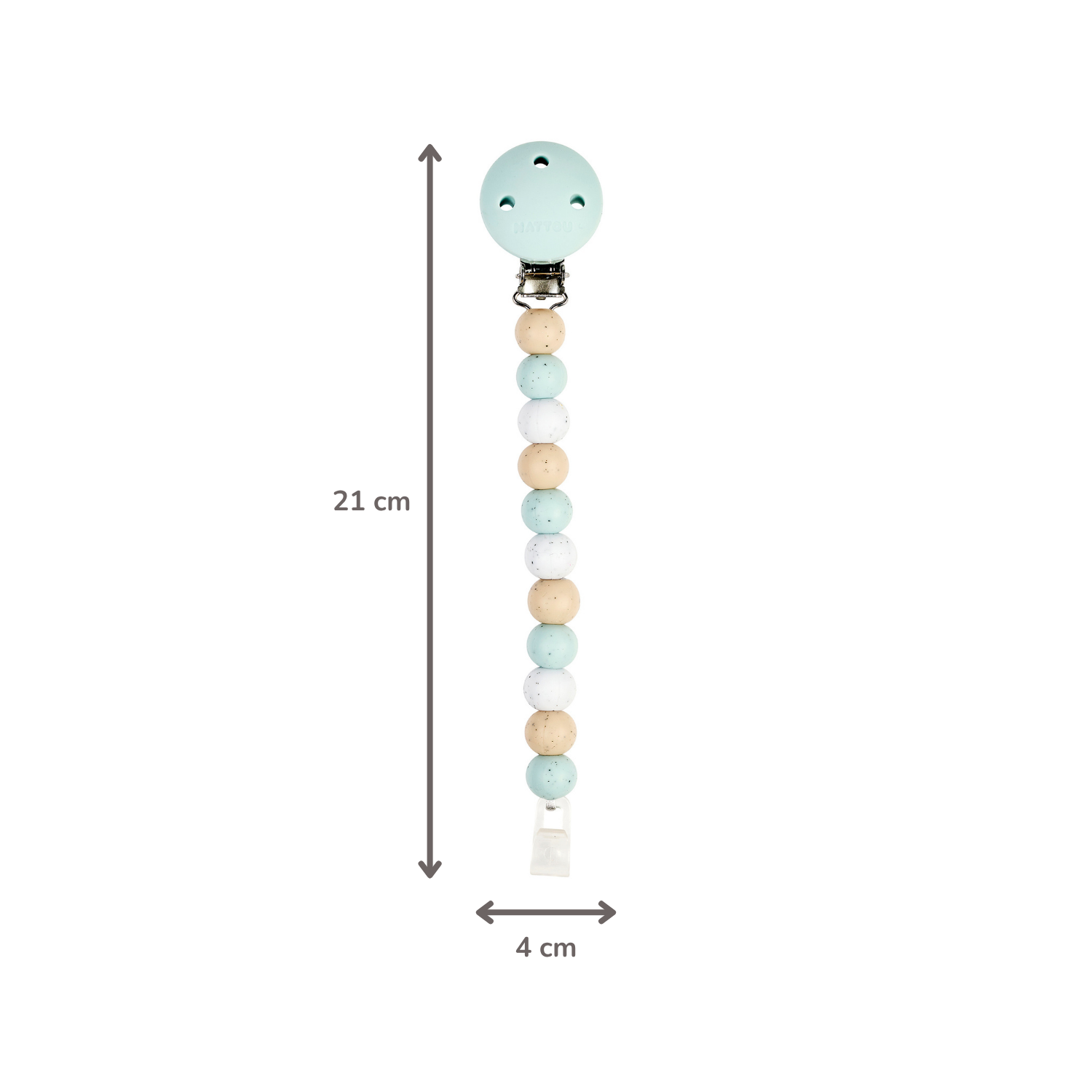 Silicone Pacifier Chain - 21 cm - Multi Green [FR]