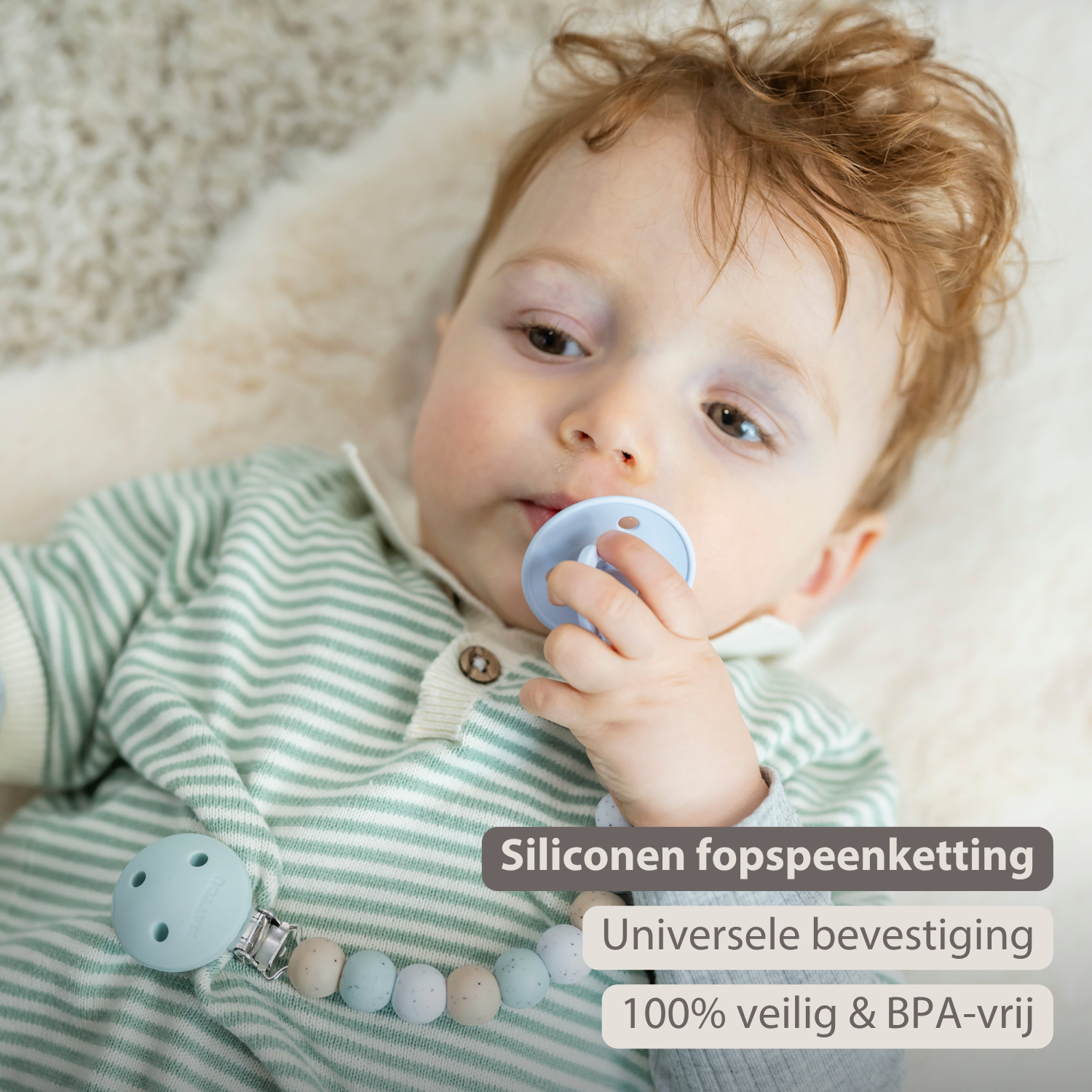 Silicone Pacifier Chain - 21 cm - Multi Green [NL]