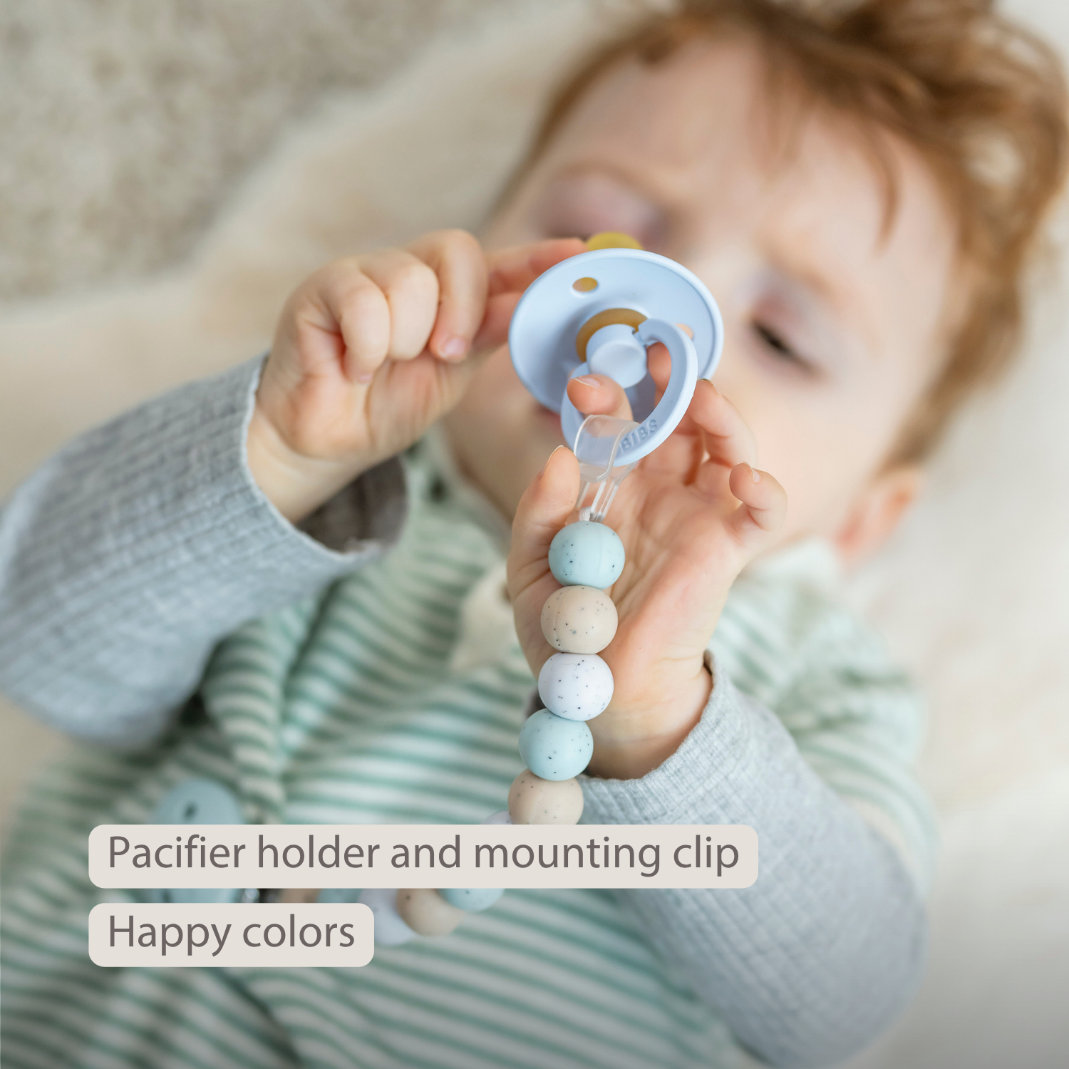 Silicone Pacifier Chain - 21 cm - Multi Green [EN]