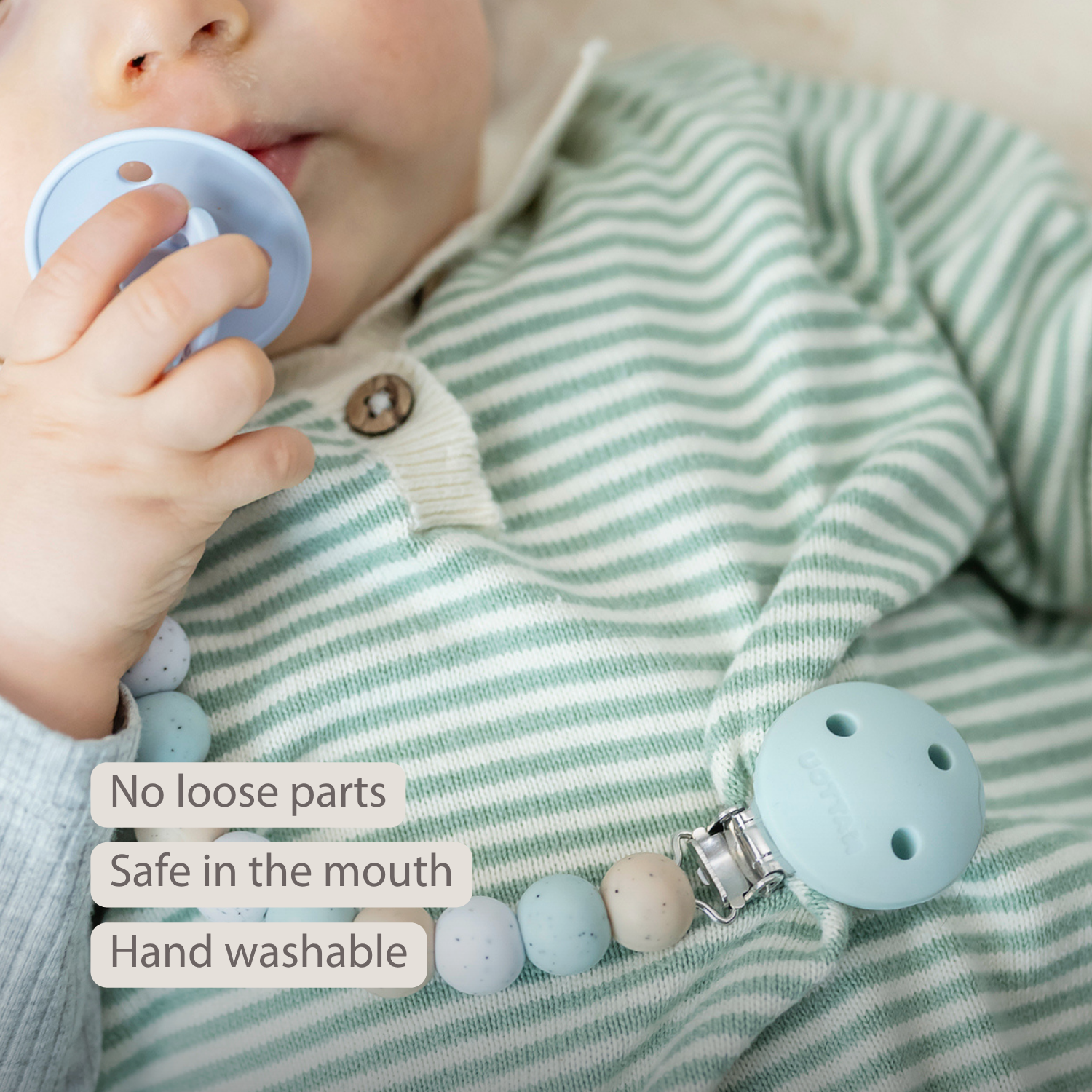 Silicone Pacifier Chain - 21 cm - Multi Green [EN]