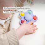 Silicone Baby Pop-it Spinner with Suction Cup - 9 cm - Multicolor [DE]