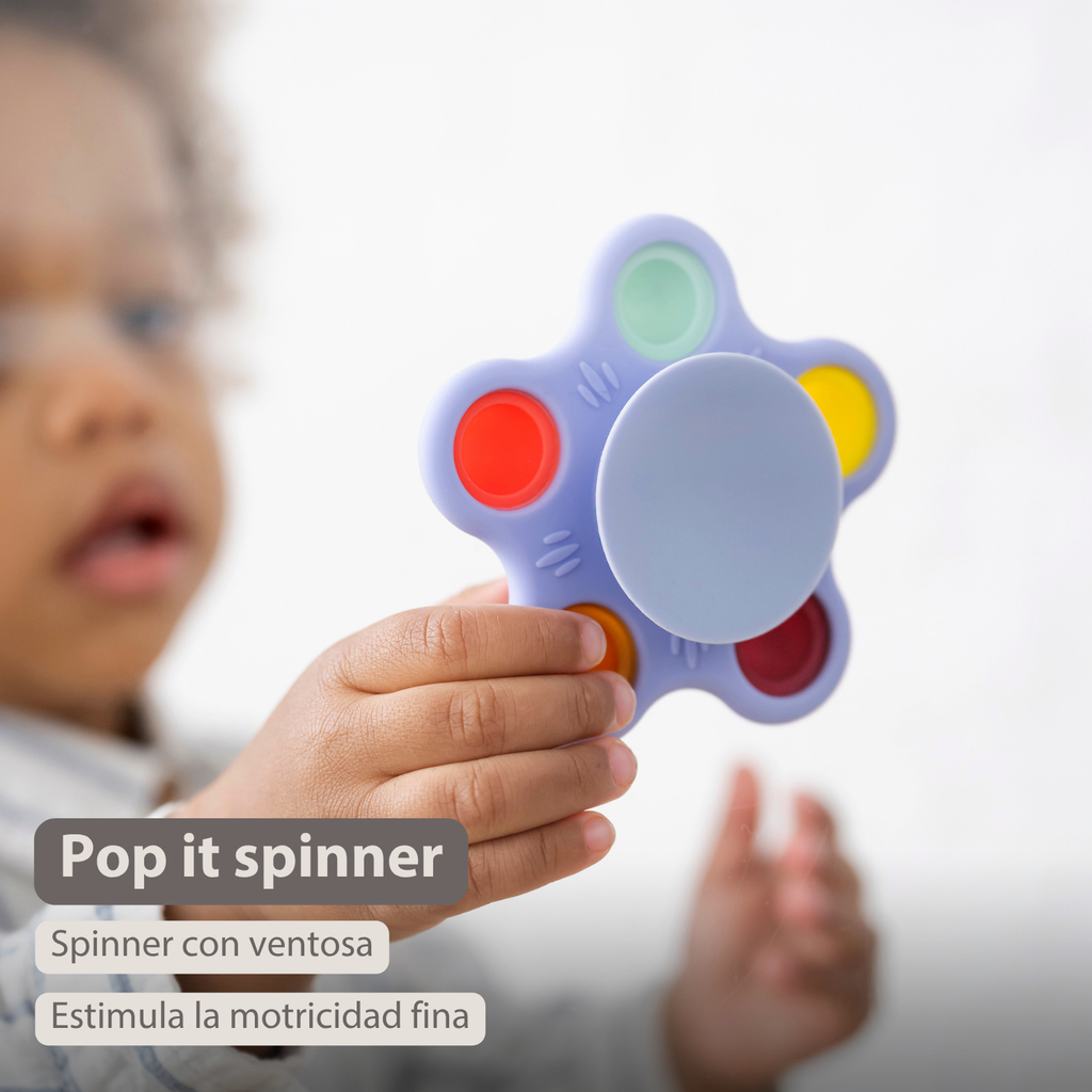 Silicone Baby Pop-it Spinner with Suction Cup - 9 cm - Multicolor [ES]