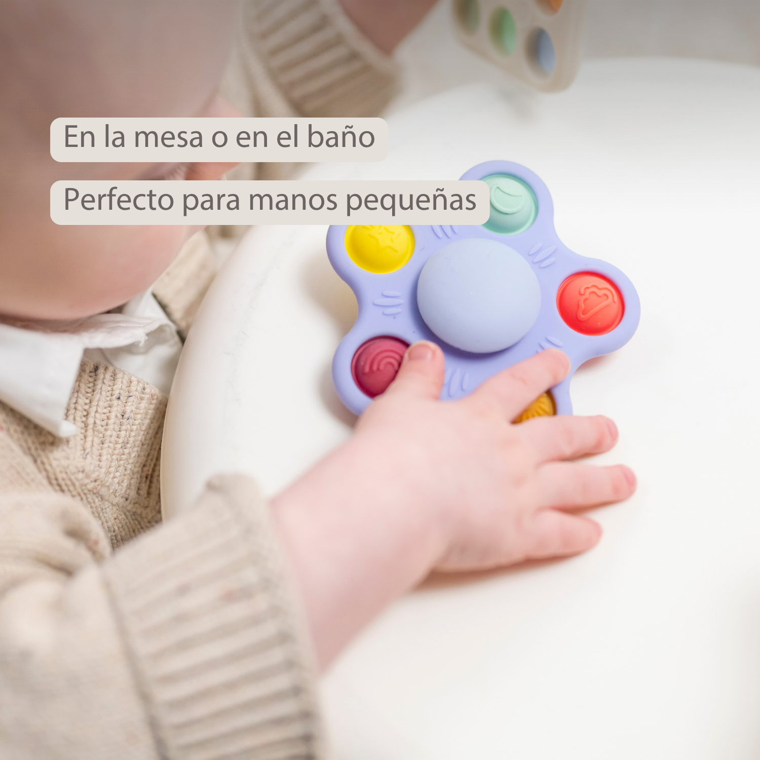 Silicone Baby Pop-it Spinner with Suction Cup - 9 cm - Multicolor [ES]