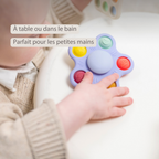 Silicone Baby Pop-it Spinner with Suction Cup - 9 cm - Multicolor [FR]