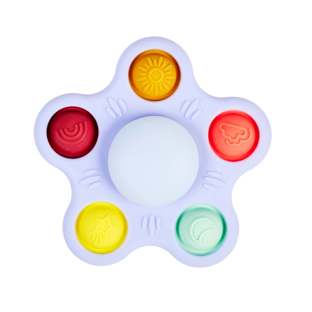 Silicone Baby Pop-it Spinner with Suction Cup - 9 cm - Multicolor [NL]