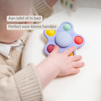 Silicone Baby Pop-it Spinner with Suction Cup - 9 cm - Multicolor [NL]