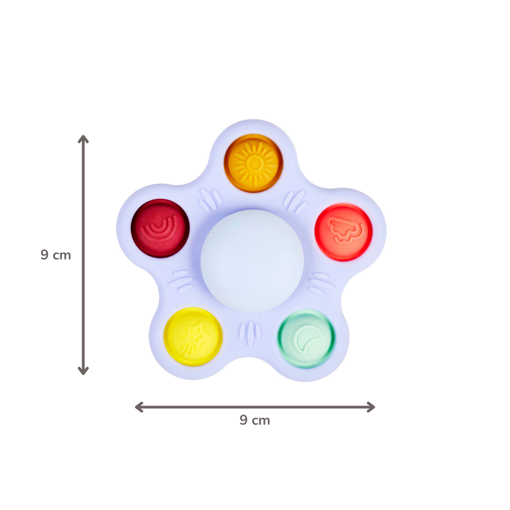 Silicone Baby Pop-it Spinner with Suction Cup - 9 cm - Multicolor [NL]