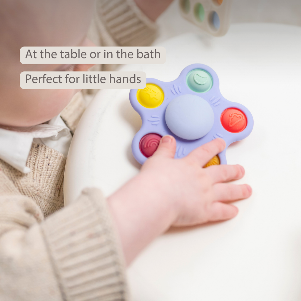 Silicone Baby Pop-it Spinner with Suction Cup - 9 cm - Multicolor [EN]
